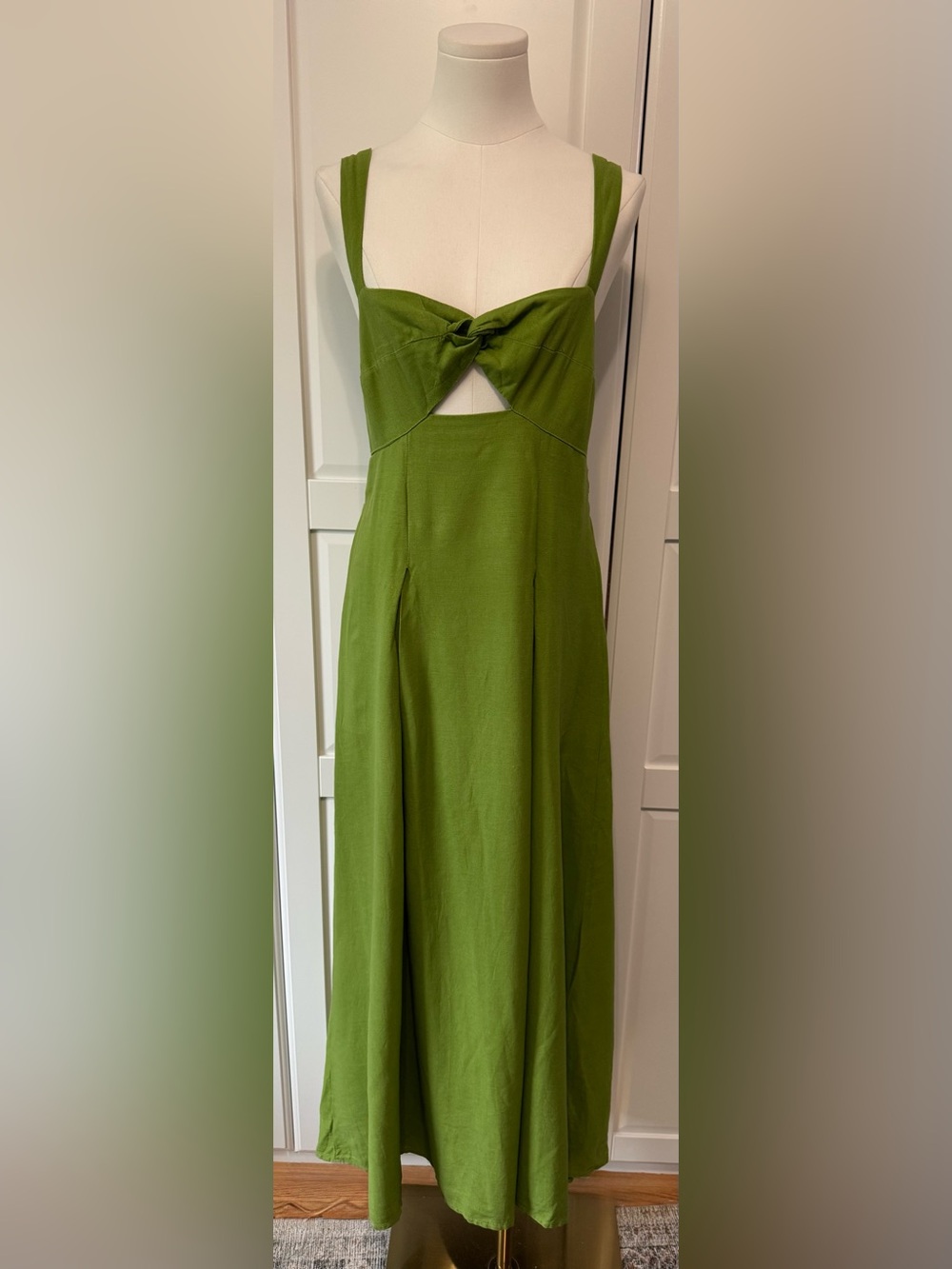 FARM Rio Green Maxi Dress with Front Knot
